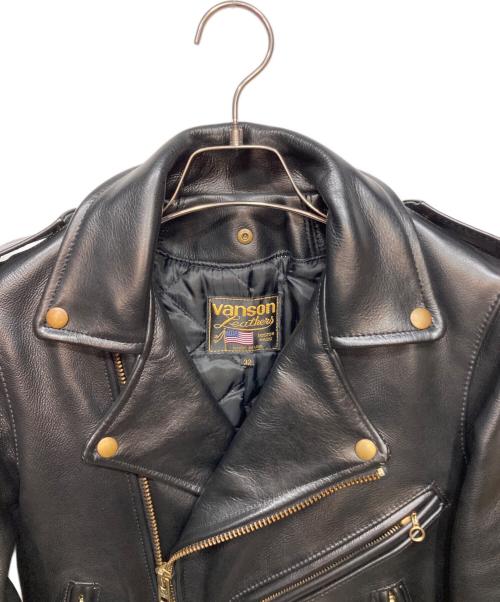 VANSON（バンソン）VANSON (バンソン) C2 ダブルライダースジャケット ブラック サイズ:32の古着・服飾アイテム