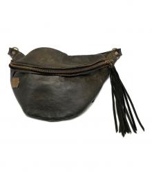 Schott（ショット）の古着「RANCHER Leather fringe sling bag」｜ブラック