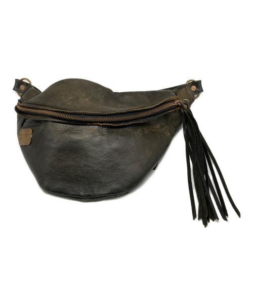 Schott（ショット）Schott (ショット) RANCHER Leather fringe sling bag ブラックの古着・服飾アイテム