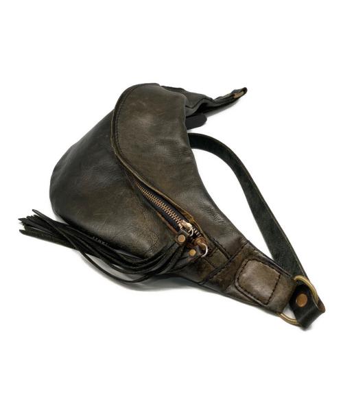 Schott（ショット）Schott (ショット) RANCHER Leather fringe sling bag ブラックの古着・服飾アイテム