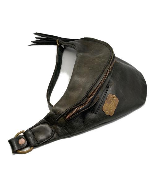Schott（ショット）Schott (ショット) RANCHER Leather fringe sling bag ブラックの古着・服飾アイテム