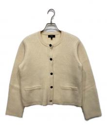 theory（セオリー）の古着「ウールカシミヤクルーネックカーディガン」｜アイボリー
