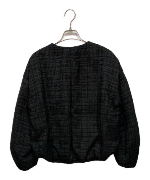 DRAWER（ドゥロワー）DRAWER (ドゥロワー) ジャカード ギャザーブルゾン ブラック サイズ:36の古着・服飾アイテム