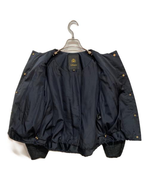 DRAWER（ドゥロワー）DRAWER (ドゥロワー) ジャカード ギャザーブルゾン ブラック サイズ:36の古着・服飾アイテム