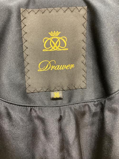 DRAWER（ドゥロワー）DRAWER (ドゥロワー) ジャカード ギャザーブルゾン ブラック サイズ:36の古着・服飾アイテム