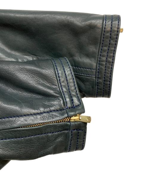 TOMORROW LAND collection（トゥモローランドコレクション）TOMORROW LAND collection (トゥモローランドコレクション) ラムレザー ジップアップブルゾン グリーン サイズ:36の古着・服飾アイテム