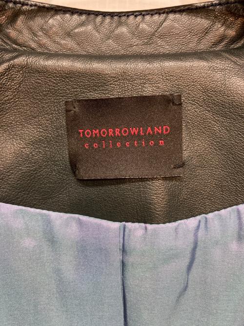 TOMORROW LAND collection（トゥモローランドコレクション）TOMORROW LAND collection (トゥモローランドコレクション) ラムレザー ジップアップブルゾン グリーン サイズ:36の古着・服飾アイテム