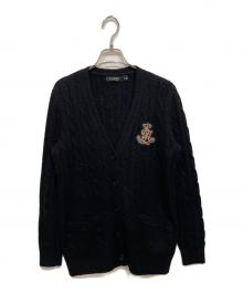 LAUREN RALPH LAUREN（ローレン ラルフ ローレン）の古着「アルパカウールケーブルニットカーディガン」｜ブラック