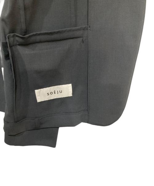 SOEJU（ソージュ）SOEJU (ソージュ) エアリーストレッチノーカラージャケット グレー サイズ:Mの古着・服飾アイテム