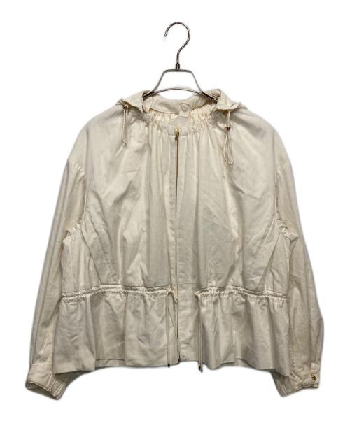 DRAWER（ドゥロワー）DRAWER (ドゥロワー) ギャザーフードブルゾン アイボリー サイズ:36の古着・服飾アイテム