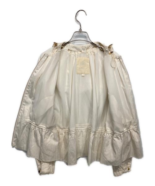 DRAWER（ドゥロワー）DRAWER (ドゥロワー) ギャザーフードブルゾン アイボリー サイズ:36の古着・服飾アイテム