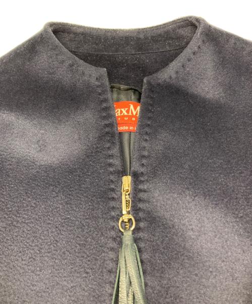 Max Mara Studio（マックスマーラ ストゥディオ）Max Mara Studio (マックスマーラ ストゥディオ) ノーカラー コート ネイビー サイズ:36の古着・服飾アイテム