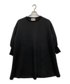 BEARDSLEYビアズリー）の古着「袖パフ ダンボールワンピース」｜ブラック