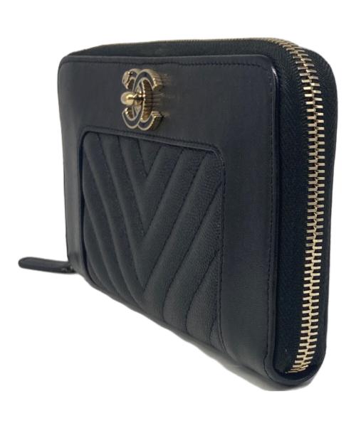 CHANEL（シャネル）CHANEL (シャネル) マドモアゼル ココマークラウンドジップウォレットの古着・服飾アイテム