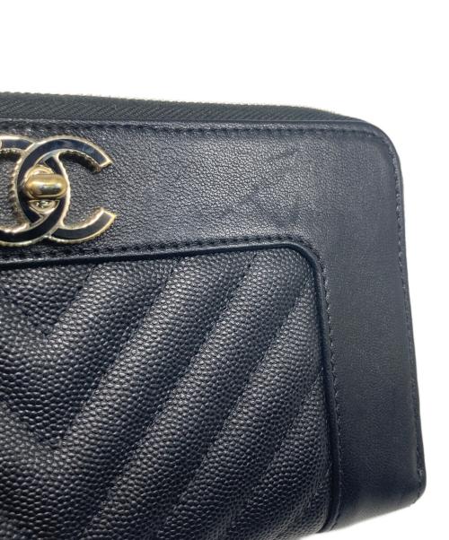 CHANEL（シャネル）CHANEL (シャネル) マドモアゼル ココマークラウンドジップウォレットの古着・服飾アイテム