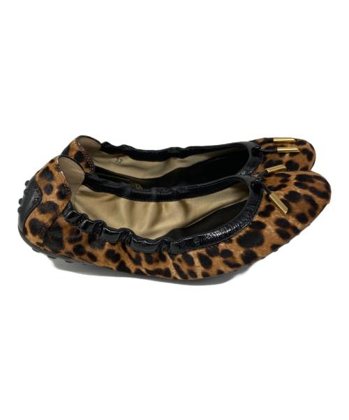 TOD'S（トッズ）TOD'S (トッズ) レオパードバレエパンプス ブラウン サイズ:37の古着・服飾アイテム