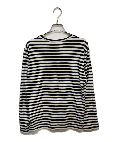CDG（シーディージー）CDG (シーディージー) ボーダーカットソー ホワイト×ネイビー サイズ:Sの古着・服飾アイテム