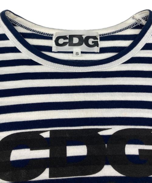 CDG（シーディージー）CDG (シーディージー) ボーダーカットソー ホワイト×ネイビー サイズ:Sの古着・服飾アイテム