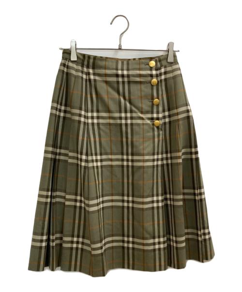 Burberry's（バーバリーズ）Burberry's (バーバリーズ) ノバチェックミディチェックスカート ベージュ サイズ:11の古着・服飾アイテム