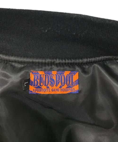 APHRODITEGANG（アフロディーテギャング）APHRODITEGANG (アフロディーテギャング) BUDSPOOL (バッズプール) CLASSIC LOGO MELTON VARSITY JACKET ブラック サイズ:Ｌの古着・服飾アイテム
