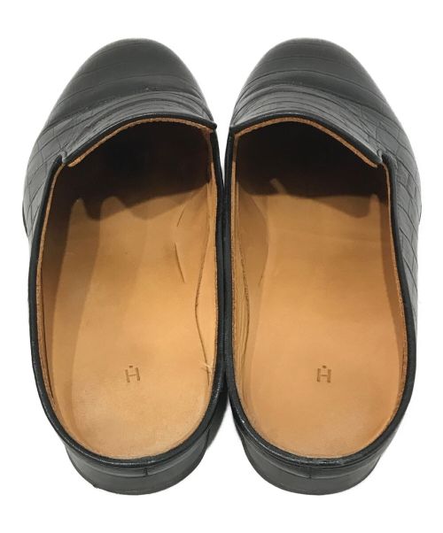 HENDER SCHEME（エンダースキーマ）HENDER SCHEME (エンダースキーマ) クロコ型押しレザーサンダル ブラック サイズ:記載なしの古着・服飾アイテム
