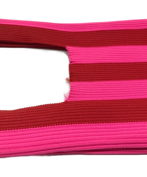 LASTFRAME（ラストフレーム）LASTFRAME (ラストフレーム) STRIPE MARKET BAG SMALL ピンクの古着・服飾アイテム