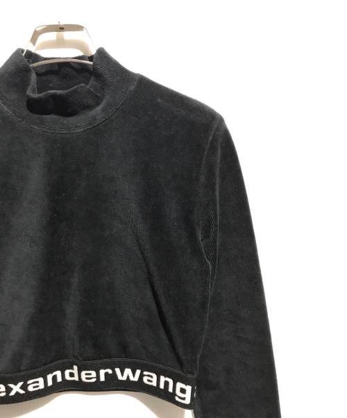 ALEXANDER WANG（アレキサンダー・ワン）ALEXANDER WANG (アレキサンダーワン) ベロアロゴカットソー ブラック サイズ:XSの古着・服飾アイテム
