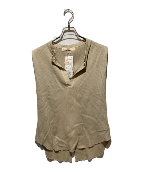 L'appartement（アパルトモン）L'Appartement (アパルトモン) R JUBILEE Big Rib Henly Neck Tops ネック ノースリーブ カットソー ベージュ サイズ:Fの古着・服飾アイテム
