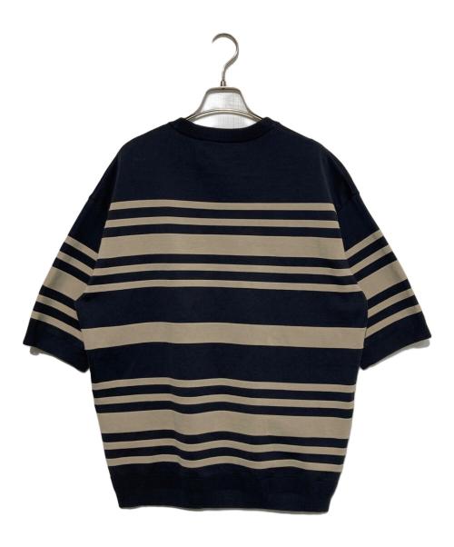 TOMORROW LAND tricot（トゥモローランド トリコ）TOMORROW LAND tricot (トゥモローランド トリコ) コットンナイロン マリンボーダークルーネック グレー×ベージュ サイズ:Ｓの古着・服飾アイテム