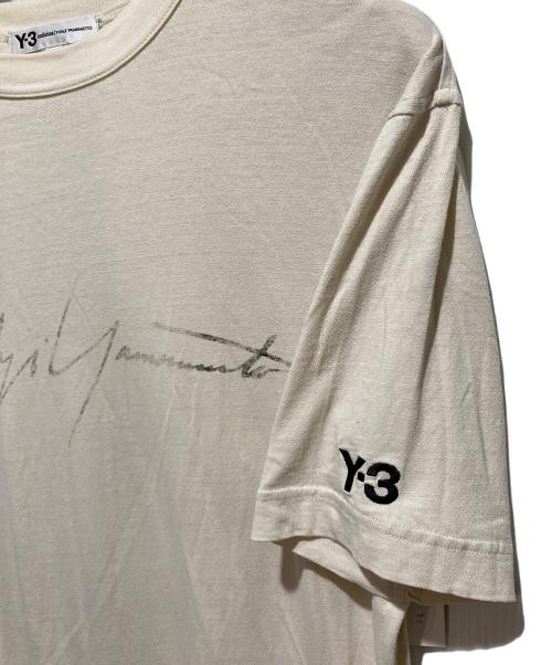Y-3（ワイスリー）Y-3 (ワイスリー) Distressed Signature SS Tee ベージュ サイズ:XSサイズの古着・服飾アイテム