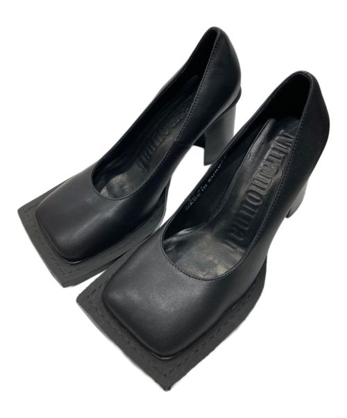 Ninamounah（ニーナムーナ）Ninamounah (ニーナムーナ) Howl レザーパンプス/スクエアトゥパンプス ブラック サイズ:37の古着・服飾アイテム