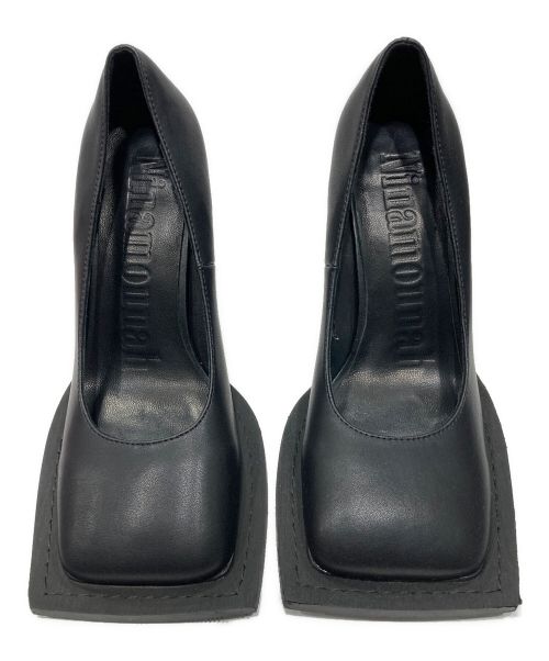 Ninamounah（ニーナムーナ）Ninamounah (ニーナムーナ) Howl レザーパンプス/スクエアトゥパンプス ブラック サイズ:37の古着・服飾アイテム