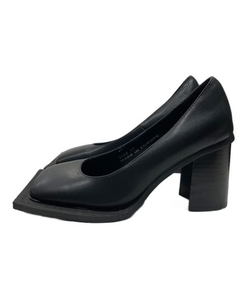 Ninamounah（ニーナムーナ）Ninamounah (ニーナムーナ) Howl レザーパンプス/スクエアトゥパンプス ブラック サイズ:37の古着・服飾アイテム