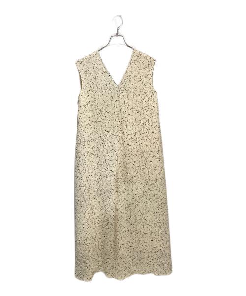 heliopole（エリオポール）heliopole (エリオポール) DEVEAUX BI-COLOR PRINT N/S DRESS アイボリー×ブラック サイズ:FREEの古着・服飾アイテム