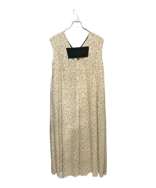 heliopole（エリオポール）heliopole (エリオポール) DEVEAUX BI-COLOR PRINT N/S DRESS アイボリー×ブラック サイズ:FREEの古着・服飾アイテム