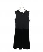 Reneルネ）の古着「ノースリーブニット×ベロアワンピース」｜ブラック