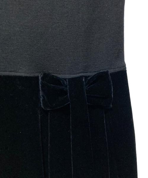 Rene（ルネ）Rene (ルネ) ノースリーブニット×ベロアワンピース ブラック サイズ:Mの古着・服飾アイテム