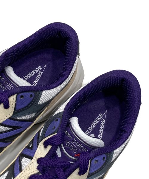NEW BALANCE（ニューバランス）NEW BALANCE (ニューバランス) Made in USA 990 v6 WB6 ベージュ×パープル サイズ:US8 UK71/2の古着・服飾アイテム