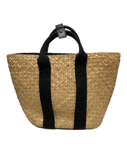 KENZO（ケンゾー）KENZO (ケンゾー) スモールラフィア かごバッグ ベージュ×ブラックの古着・服飾アイテム
