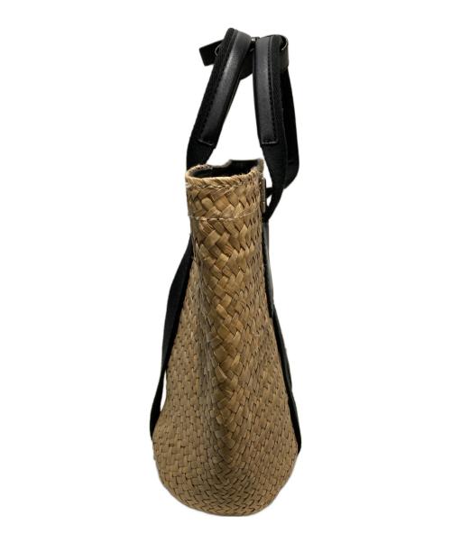 KENZO（ケンゾー）KENZO (ケンゾー) スモールラフィア かごバッグ ベージュ×ブラックの古着・服飾アイテム