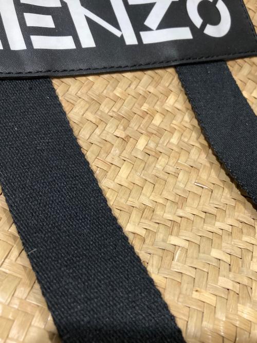 KENZO（ケンゾー）KENZO (ケンゾー) スモールラフィア かごバッグ ベージュ×ブラックの古着・服飾アイテム