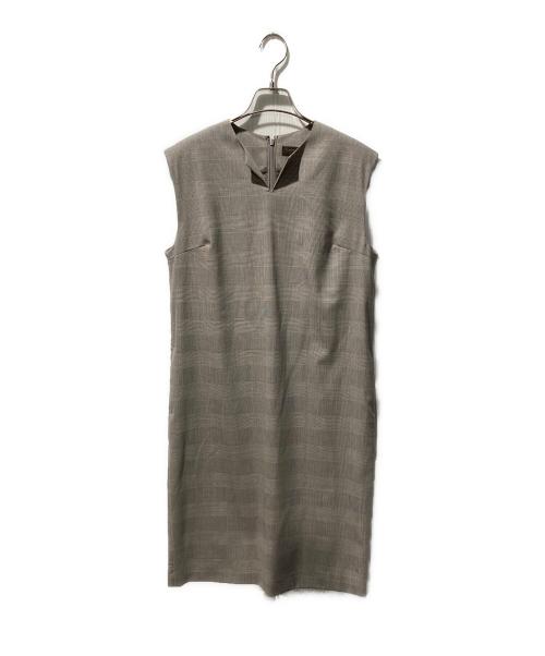 TOMORROW LAND collection（トゥモローランドコレクション）TOMORROW LAND collection (トゥモローランドコレクション) ウーステッドラメ スキッパーワンピース ブラウン サイズ:36の古着・服飾アイテム