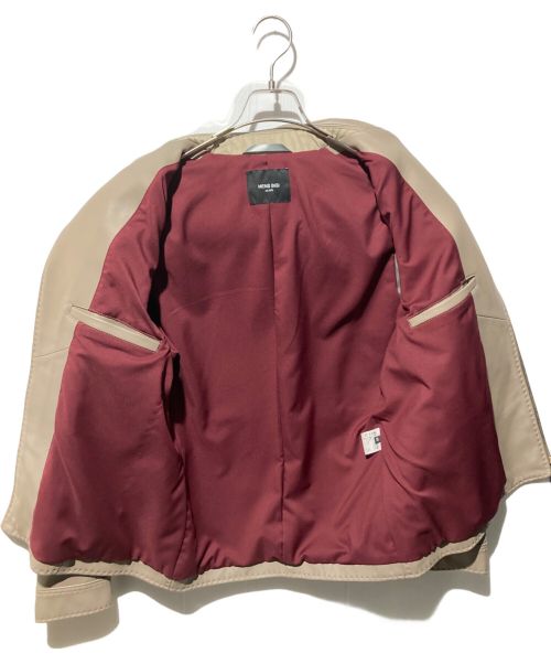 MEN'S BIGI（メンズビギ）MEN'S BIGI (メンズビギ) ラムレザークロームタンニングセミダブルライダース ベージュ サイズ:02の古着・服飾アイテム