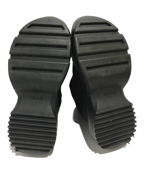 YELLO（イエロ）YELLO (イエロー) TOKYO BLACK WEDGE HEEL SHORT BOOTS ブラック サイズ:Sの古着・服飾アイテム