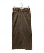 REMI RELIEFレミレリーフ）の古着「アパルトモン 別注 Corduroy Long Skirt」｜ブラウン