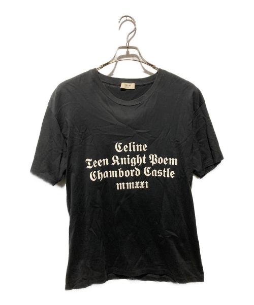 CELINE（セリーヌ）CELINE (セリーヌ) シャンボール ルーズプリントTシャツ ブラック サイズ:ＸＳの古着・服飾アイテム