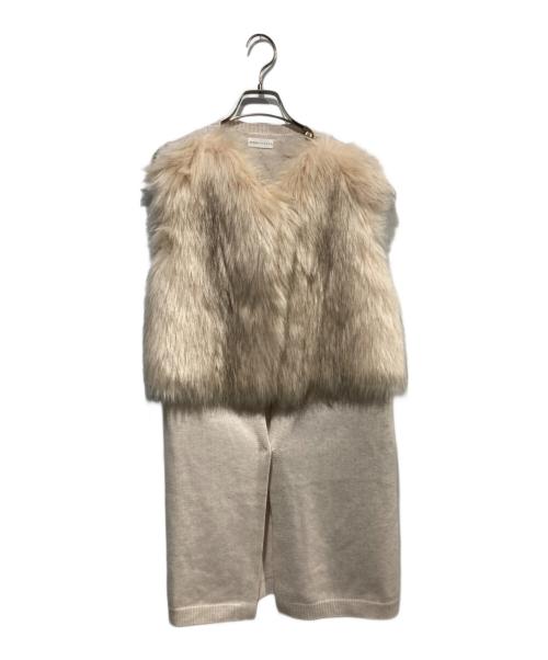 EPOCA THE SHOP（エポカ ザ ショップ）EPOCA THE SHOP (エポカ ザ ショップ) エコファー付きロングジレ ベージュ サイズ:28の古着・服飾アイテム