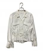 HER LIP TOハーリップトゥ）の古着「Lace Trimming Cotton Blouse（レーストリミングコットンブラウス）」｜ホワイト