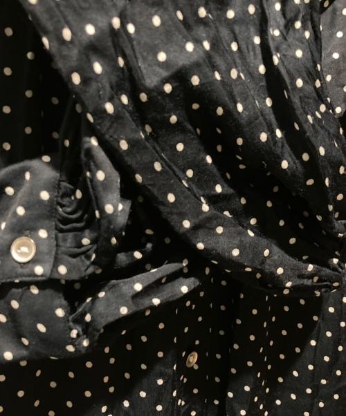 ne quittez pas（ヌキテパ）ne quittez pas (ヌキテパ) Modal Satin Dot Print Front Open Dress（モデルサテンドットプリントフロントオープンドレス） ホワイト×ブラック サイズ:FREEの古着・服飾アイテム