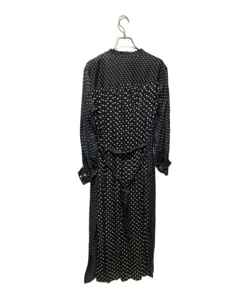 ne quittez pas（ヌキテパ）ne quittez pas (ヌキテパ) Modal Satin Dot Print Front Open Dress（モデルサテンドットプリントフロントオープンドレス） ホワイト×ブラック サイズ:FREEの古着・服飾アイテム